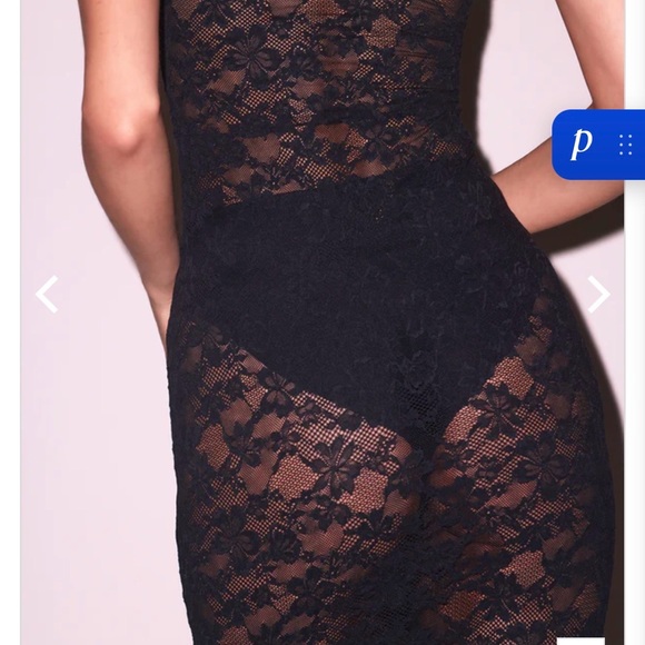 Fleur du Mal Le Stretch Lace Racer Tank midi Dress - Picture 3 of 11